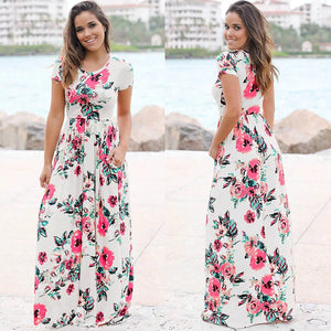 Chic Bohemian Maxi Print Dress