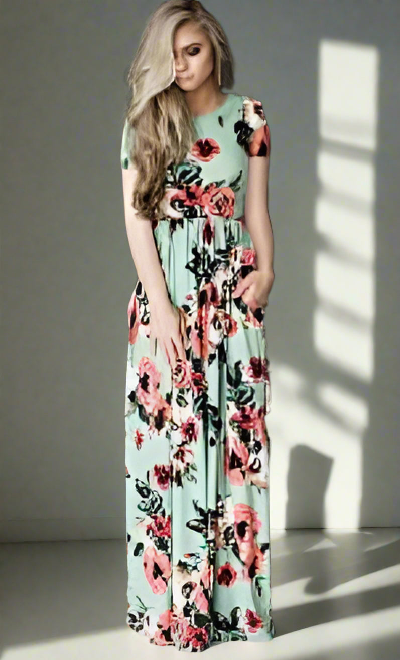 Chic Bohemian Maxi Print Dress