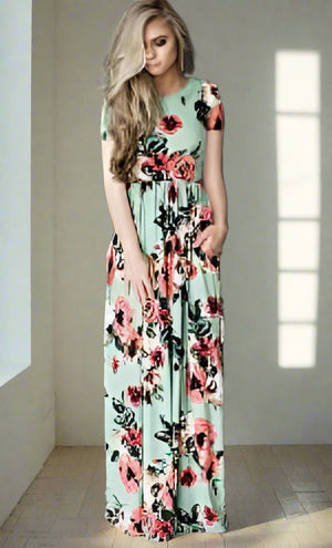 Chic Bohemian Maxi Print Dress