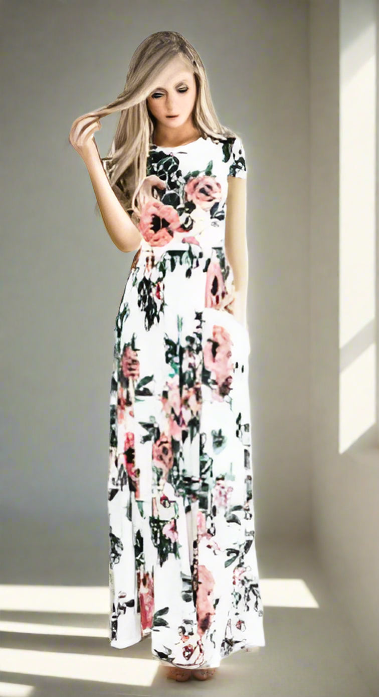 Chic Bohemian Maxi Print Dress