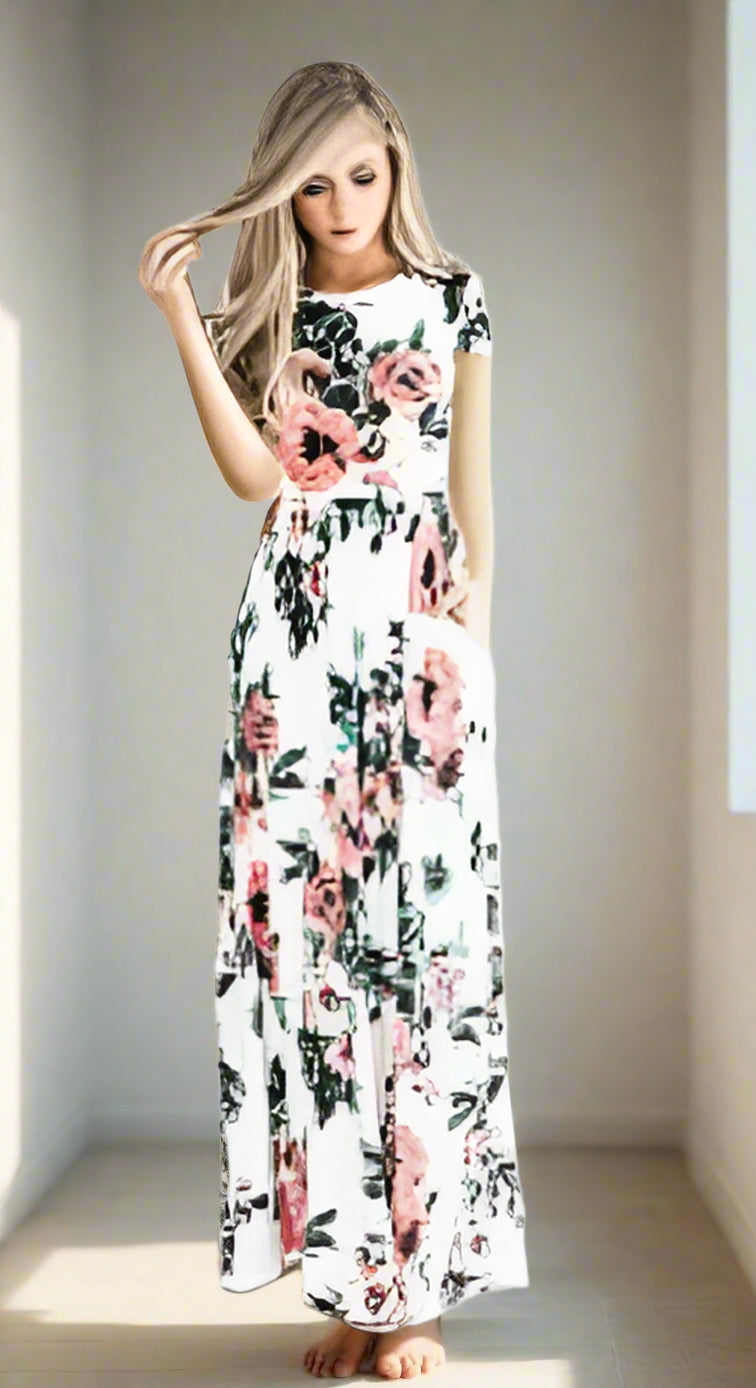 Chic Bohemian Maxi Print Dress