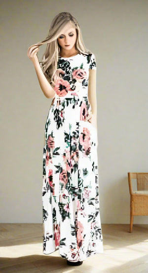 Chic Bohemian Maxi Print Dress