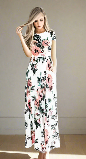 Chic Bohemian Maxi Print Dress