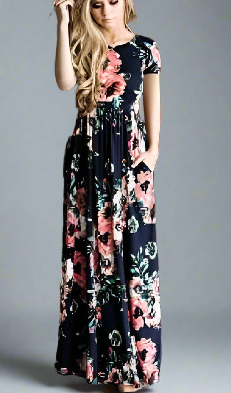 Chic Bohemian Maxi Print Dress