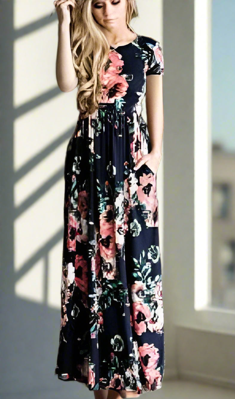 Chic Bohemian Maxi Print Dress