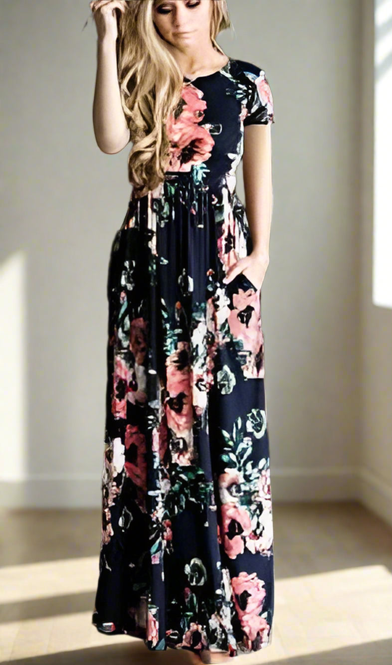 Chic Bohemian Maxi Print Dress