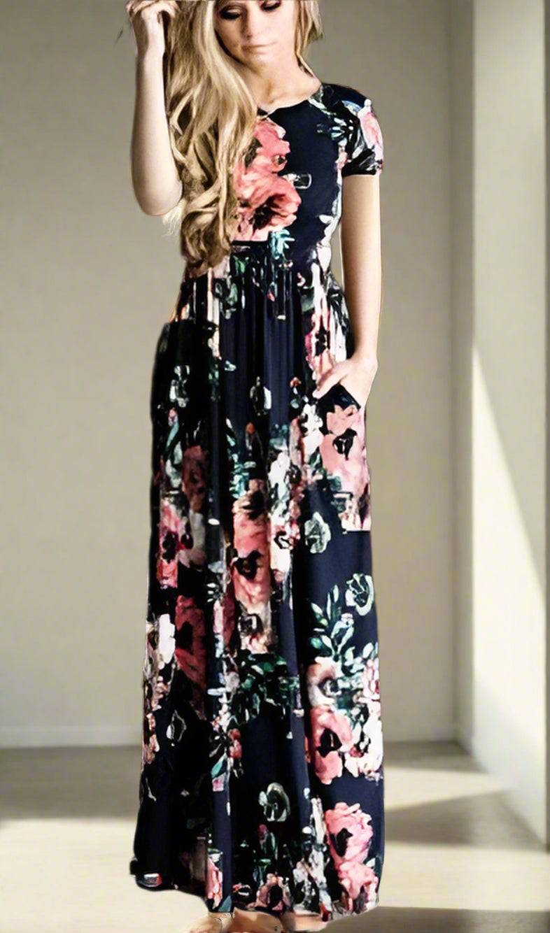 Chic Bohemian Maxi Print Dress