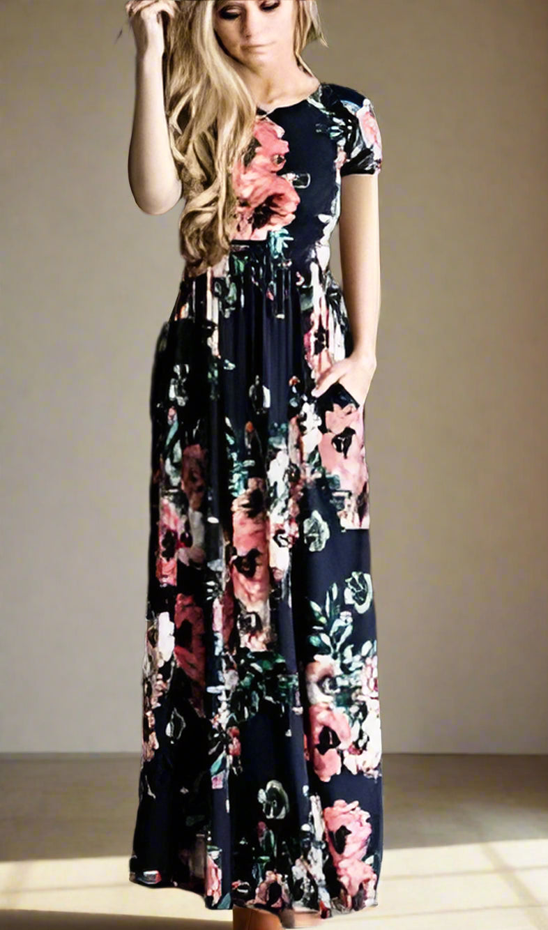 Chic Bohemian Maxi Print Dress