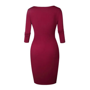 Elegance Zip-Front Pencil Dress