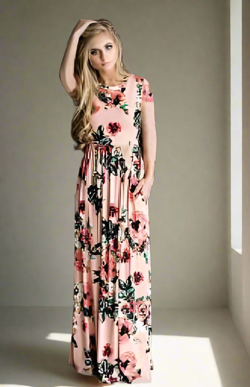 Chic Bohemian Maxi Print Dress