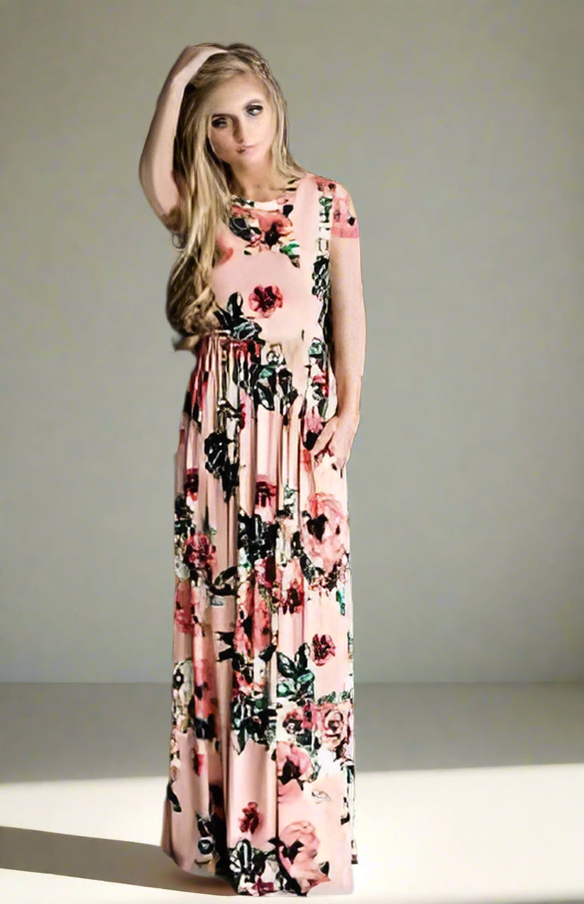 Chic Bohemian Maxi Print Dress