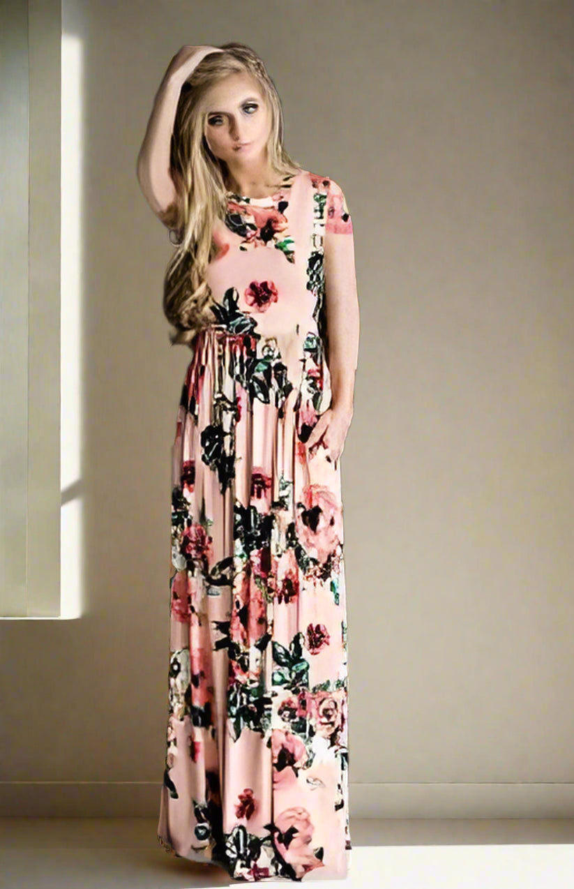 Chic Bohemian Maxi Print Dress