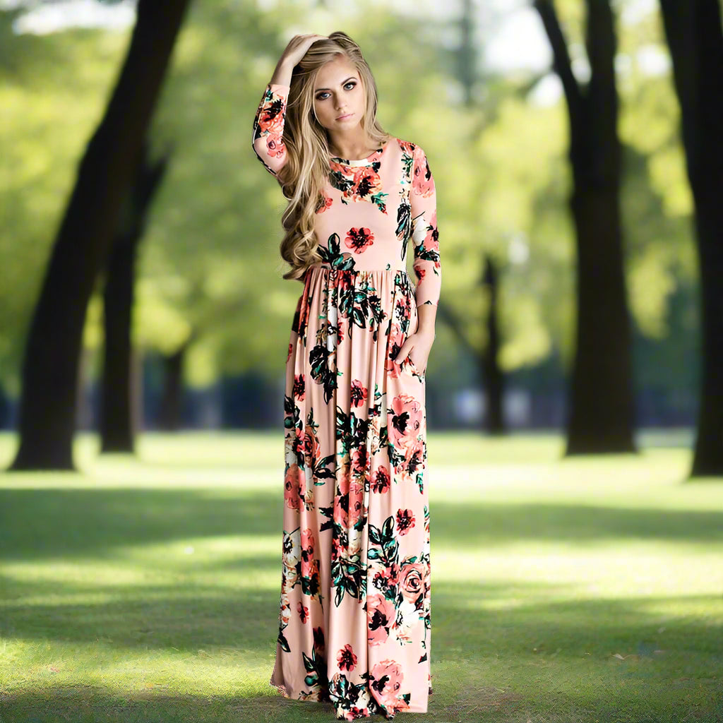 Chic Bohemian Maxi Print Dress