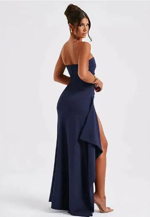 Strapless High Split Maxi Dress