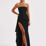 Strapless High Split Maxi Dress